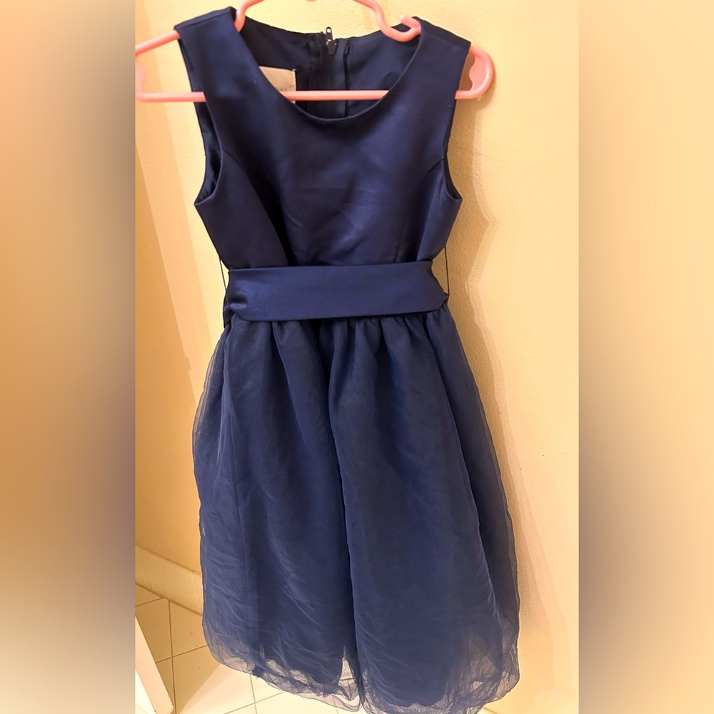 Navy Blue Flower Girl Dress